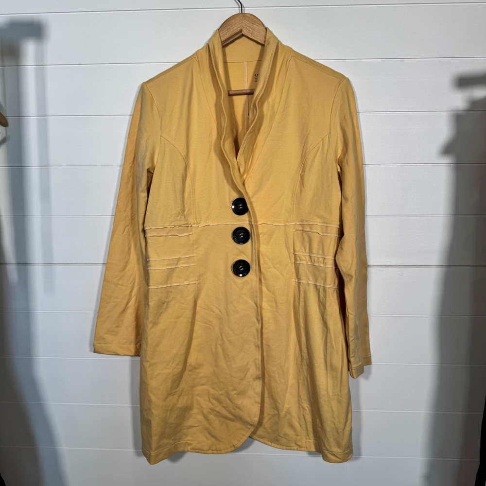 NWT Neon Buddha Yellow Trench Sweater Coat Shjacket Medium STYLE: 5006967